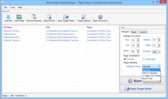 Word Page Setup Manager screenshot