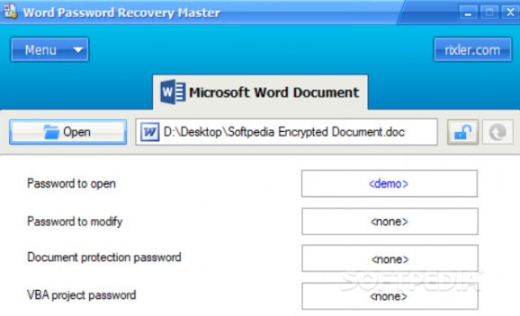 Word Password Recovery Master screenshot