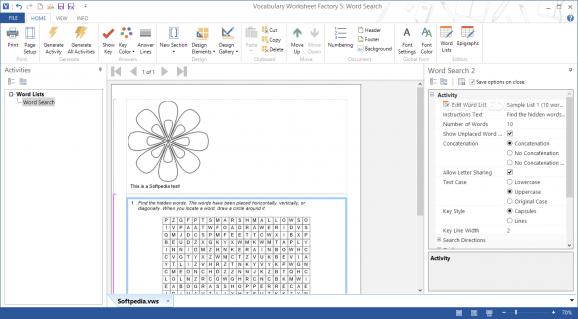 Vocabulary Worksheet Factory Word Search Edition screenshot