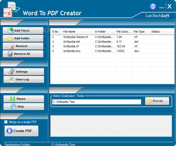 Word To PDF Creator screenshot