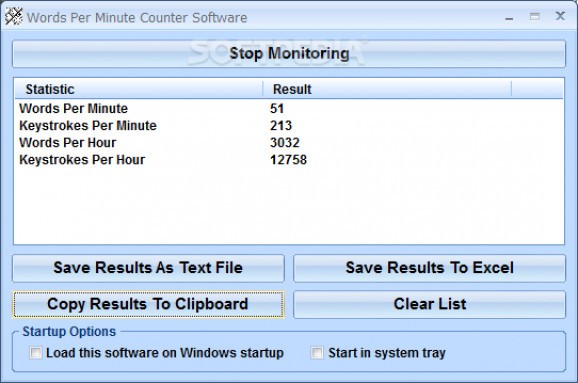 Words Per Minute Counter Software screenshot