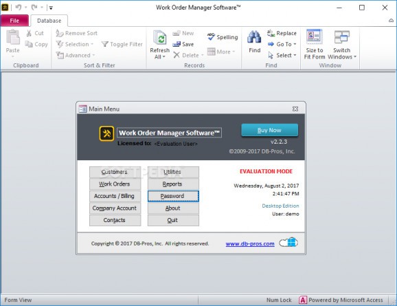 Work Order Manager Software screenshot