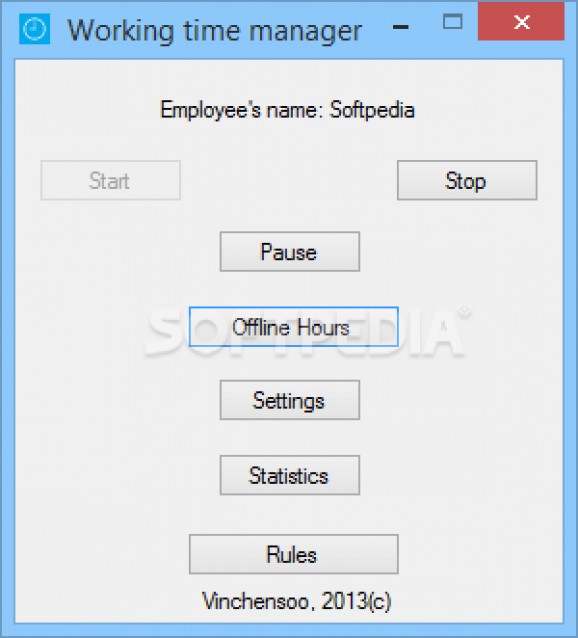Working time manager screenshot