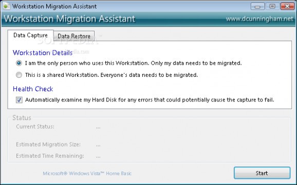Workstation Migration Assistant screenshot