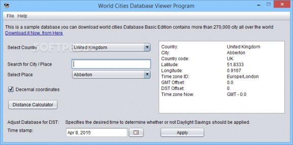 World Cities Database Viewer Program screenshot