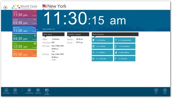 World Clock Time Zones for Windows 10/8.1 screenshot