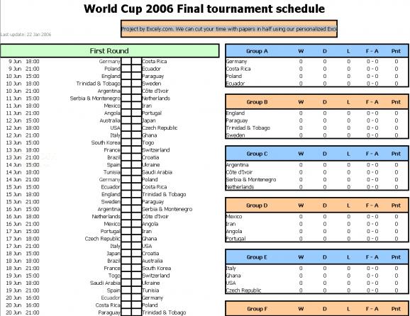 World Cup 2006 Tournament Calendar screenshot