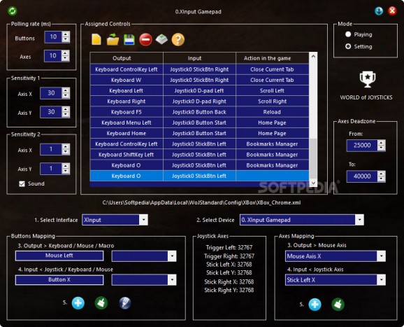 World of Joysticks Keyboard and Mouse Emulator screenshot