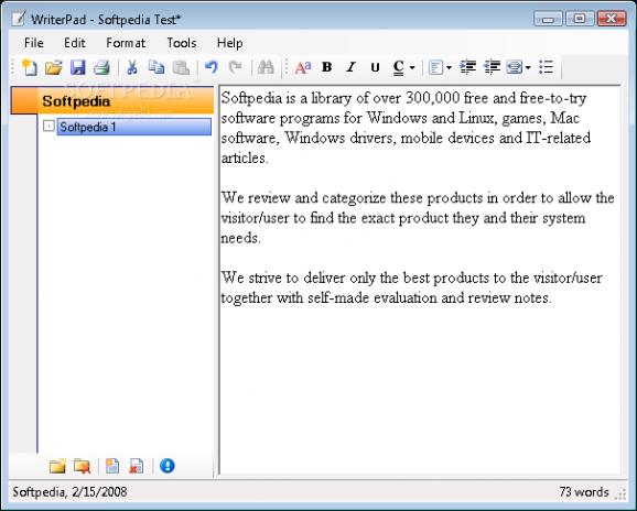 WriterPad screenshot