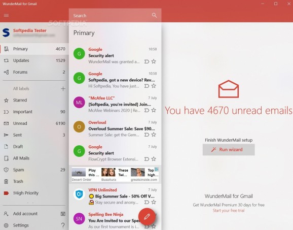 WunderMail for Gmail screenshot