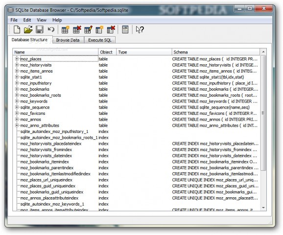 X-SQLiteDatabaseBrowser screenshot