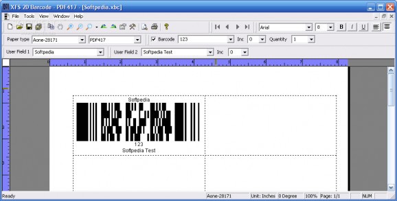 XFS 2D Barcode screenshot