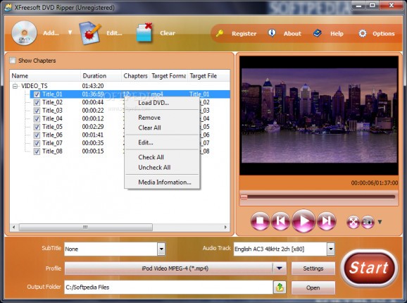 XFreesoft DVD Ripper screenshot