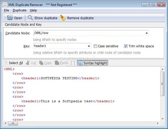 XML Duplicate Remover screenshot