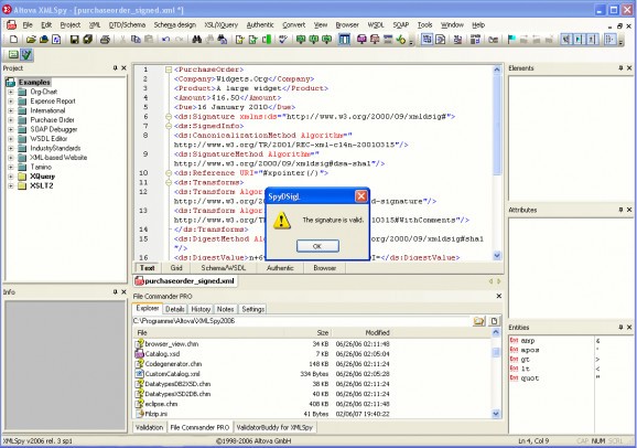 XMLSpy Digital Signature Lite screenshot