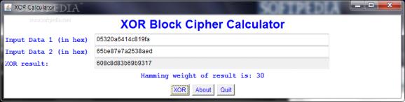 XOR Block Chiper Calculator screenshot