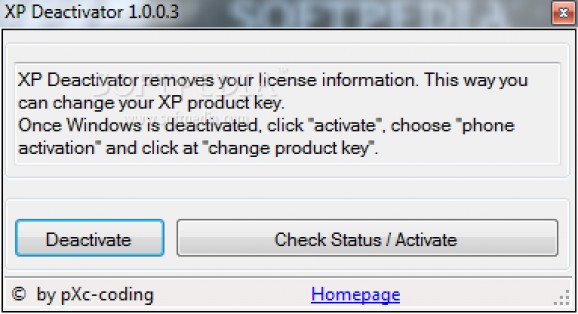 XP Deactivator screenshot
