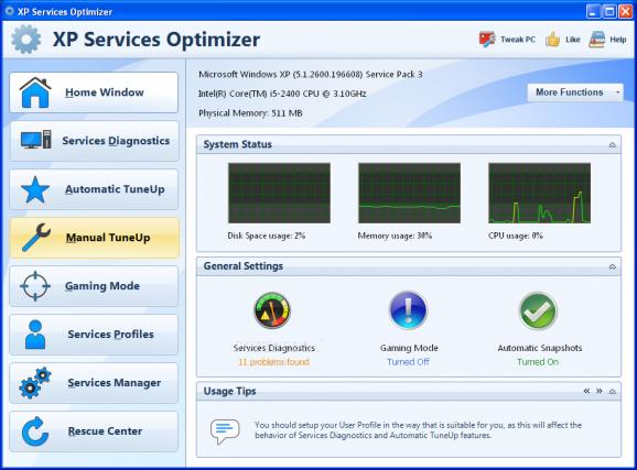 XP Services Optimizer screenshot