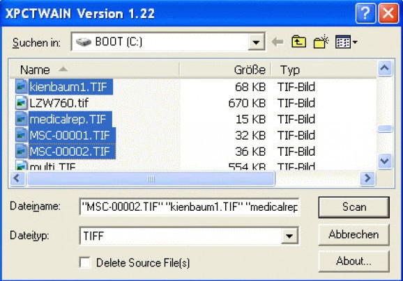 XPCTWAIN TIFF Multipage / Multifile TWAIN Import Driver screenshot