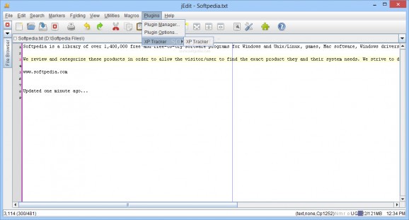 XPTracker for jEdit screenshot