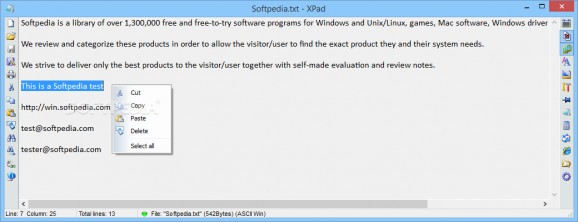 XPad text editor screenshot