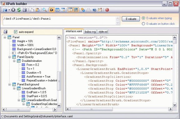 XPath builder screenshot