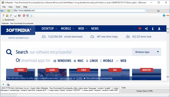 XBrowser (formerly XWeb) screenshot