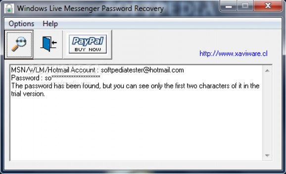 Windows Live Messenger Password Recovery screenshot