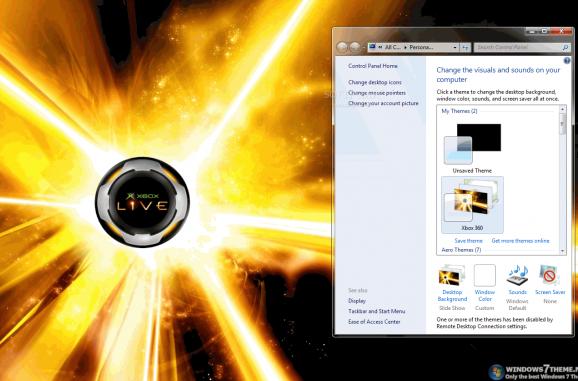 Xbox 360 Windows 7 Theme screenshot