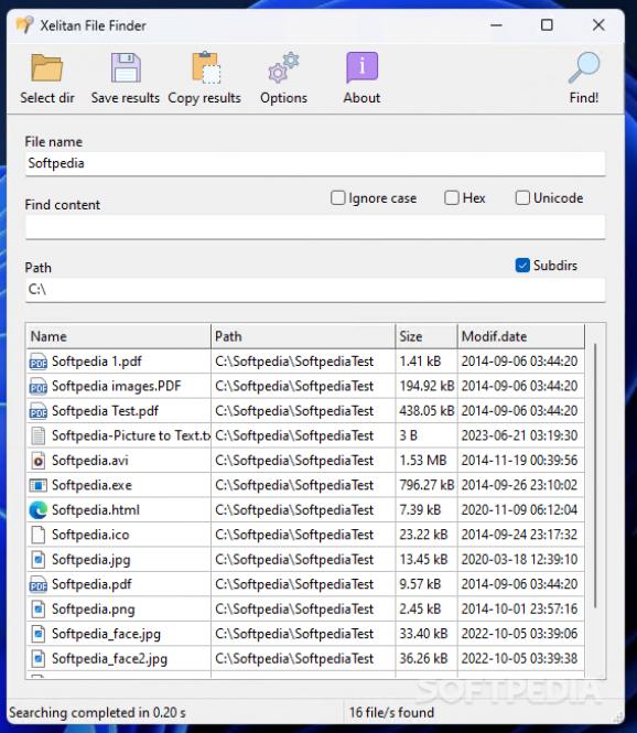 Xelitan File Finder screenshot