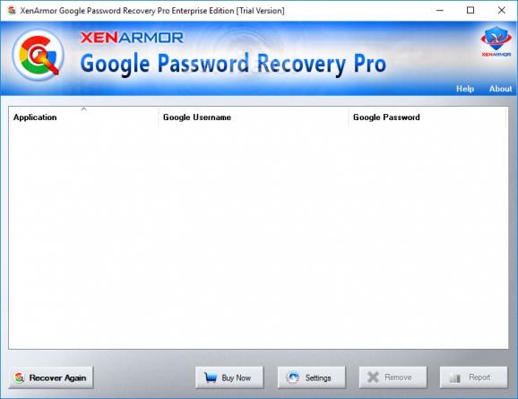 XenArmor Google Password Recovery Pro screenshot