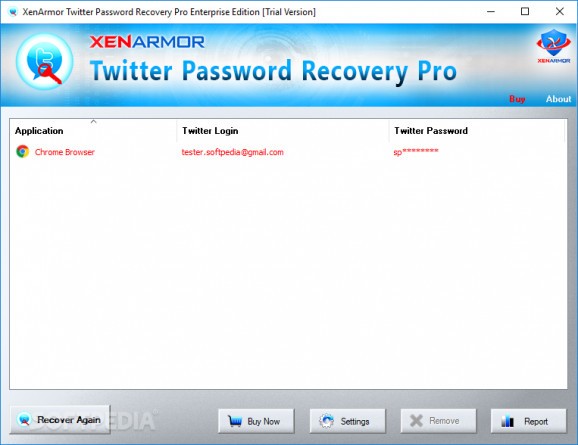 XenArmor Twitter Password Recovery Pro screenshot