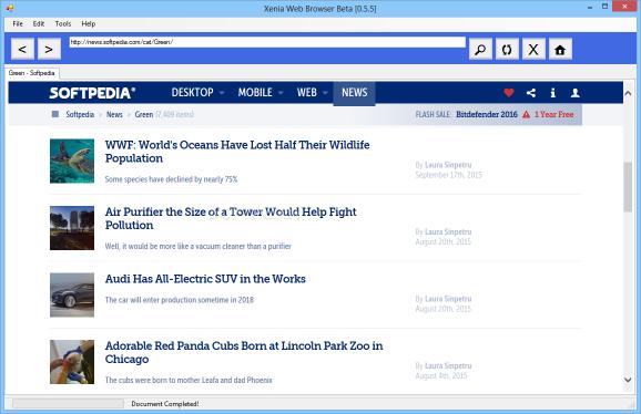 Xenia Web Browser screenshot