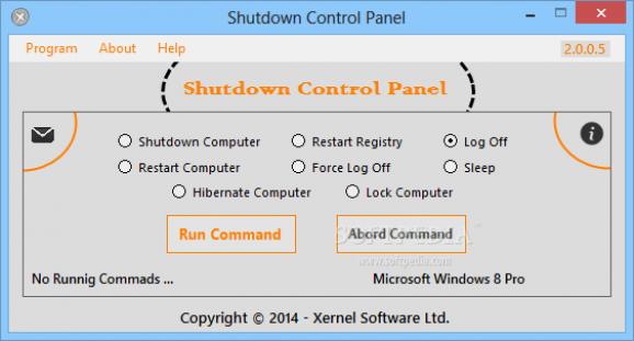 Shutdown Control Panel screenshot