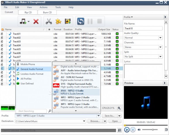 Xilisoft Audio Maker screenshot