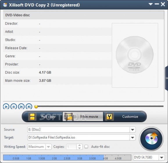 Xilisoft DVD Copy screenshot