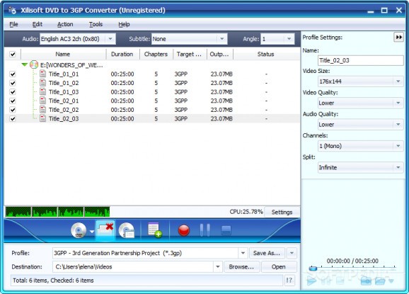 Xilisoft DVD to 3GP Suite screenshot