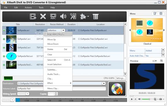 Xilisoft DivX to DVD Converter screenshot