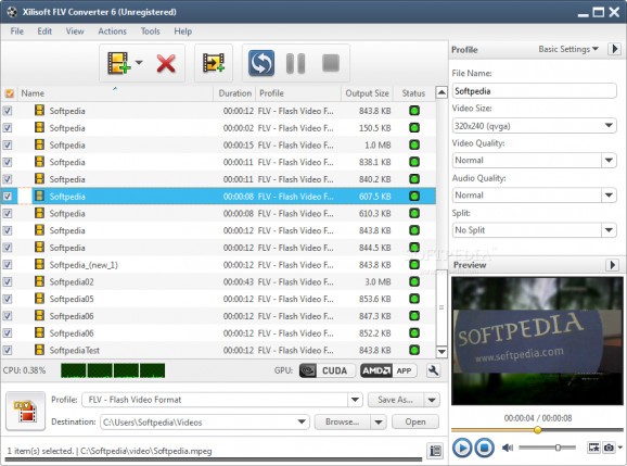 Xilisoft FLV Converter screenshot