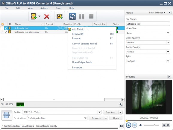 Xilisoft FLV to MPEG Converter screenshot