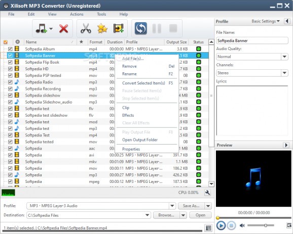 Xilisoft MP3 Converter screenshot