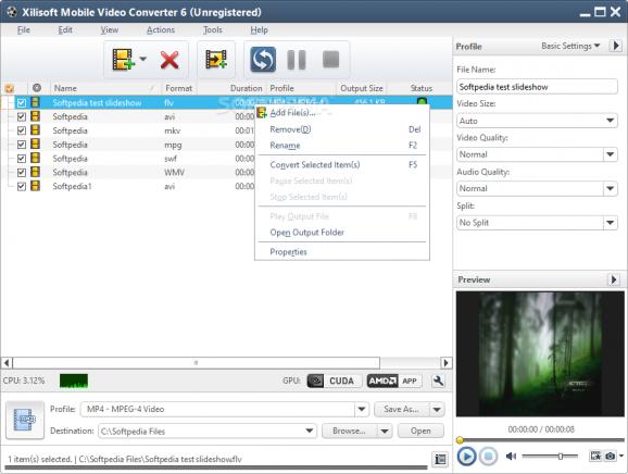 Xilisoft Mobile Video Converter screenshot