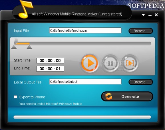 Xilisoft Windows Mobile Ringtone Maker screenshot