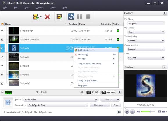 Xilisoft XviD Converter screenshot