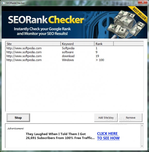 SEO Rank Checker screenshot