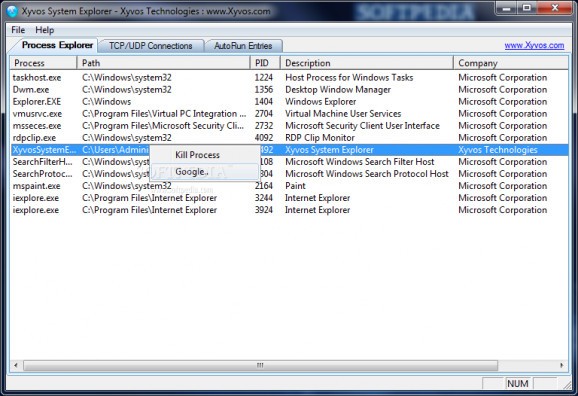 Xyvos System Explorer screenshot