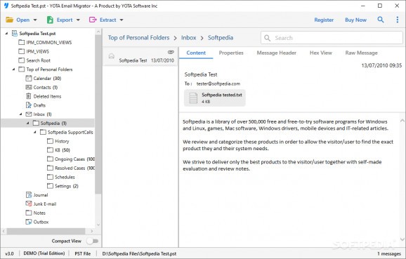 YOTA Email Migrator screenshot