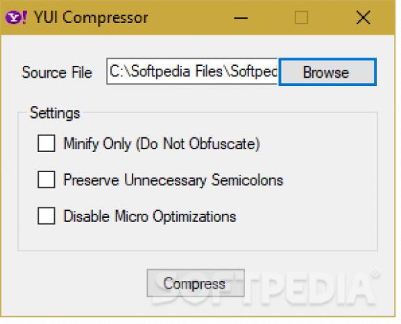 YUI Compressor GUI screenshot