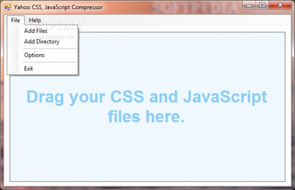 Yahoo CSS, JavaScript Compressor screenshot