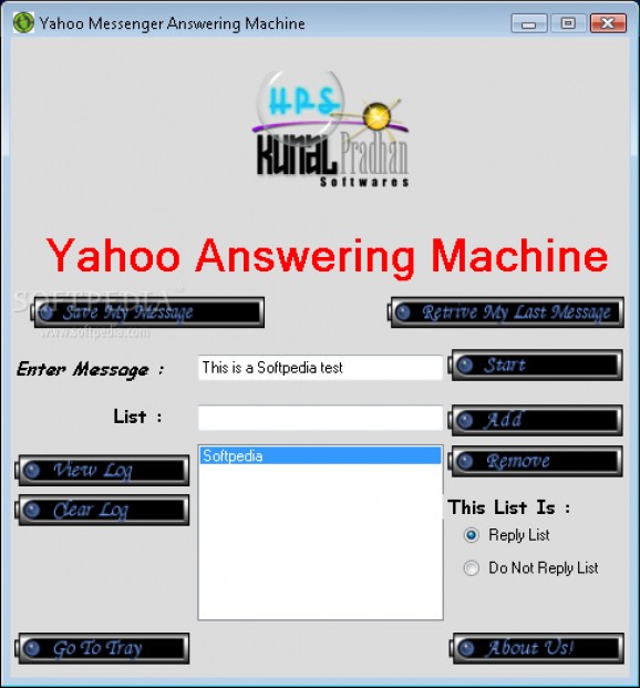 Yahoo Messenger Answering Machine screenshot